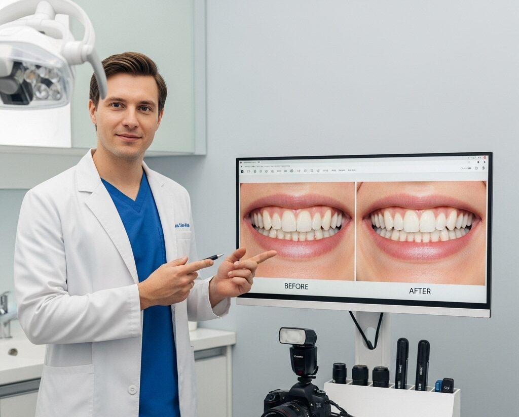 Smile design preview for porcelain veneers in Sherwood Park