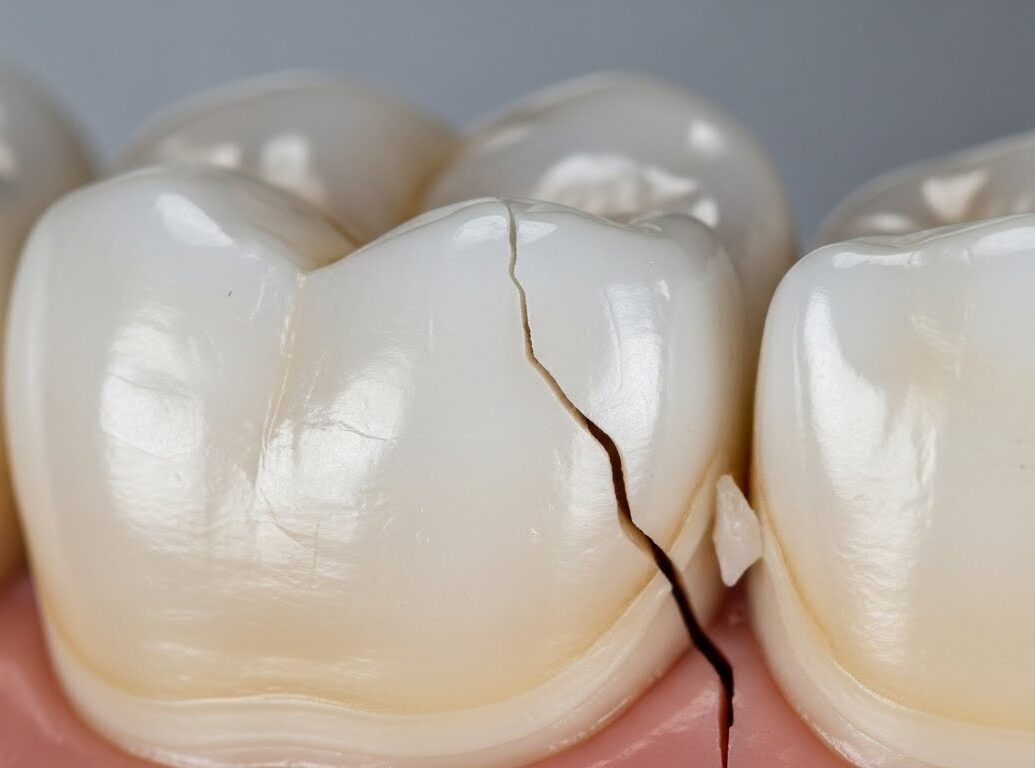 Cracked tooth requiring restorative dental treatment